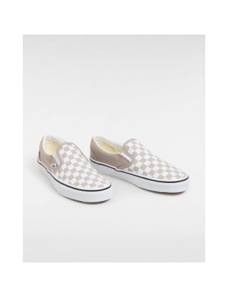 Ténis Classic Slip-On Checkerboard Vans Bege