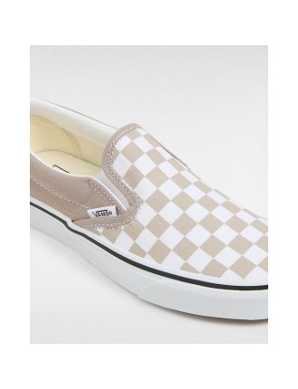 Ténis Classic Slip-On Checkerboard Vans Bege