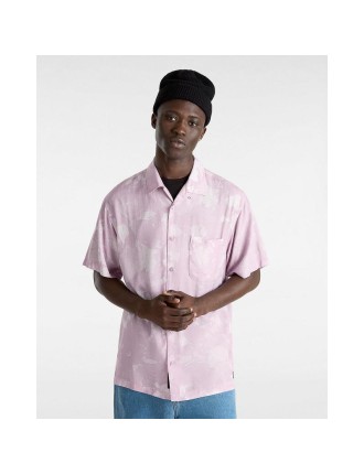 Camisa em tecido Vans Camp Loose Collar Vans Rosa