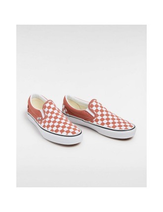 Ténis Classic Slip-On Checkerboard Vans Laranja