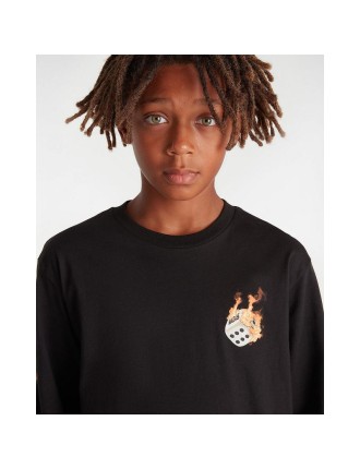 T-shirt de manga comprida High Roller para criança (8-14 anos) Vans Preto