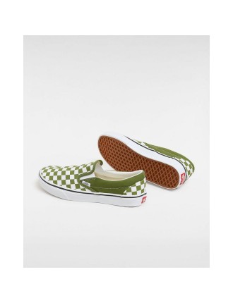 Ténis Classic Slip-On Checkerboard Vans Verde