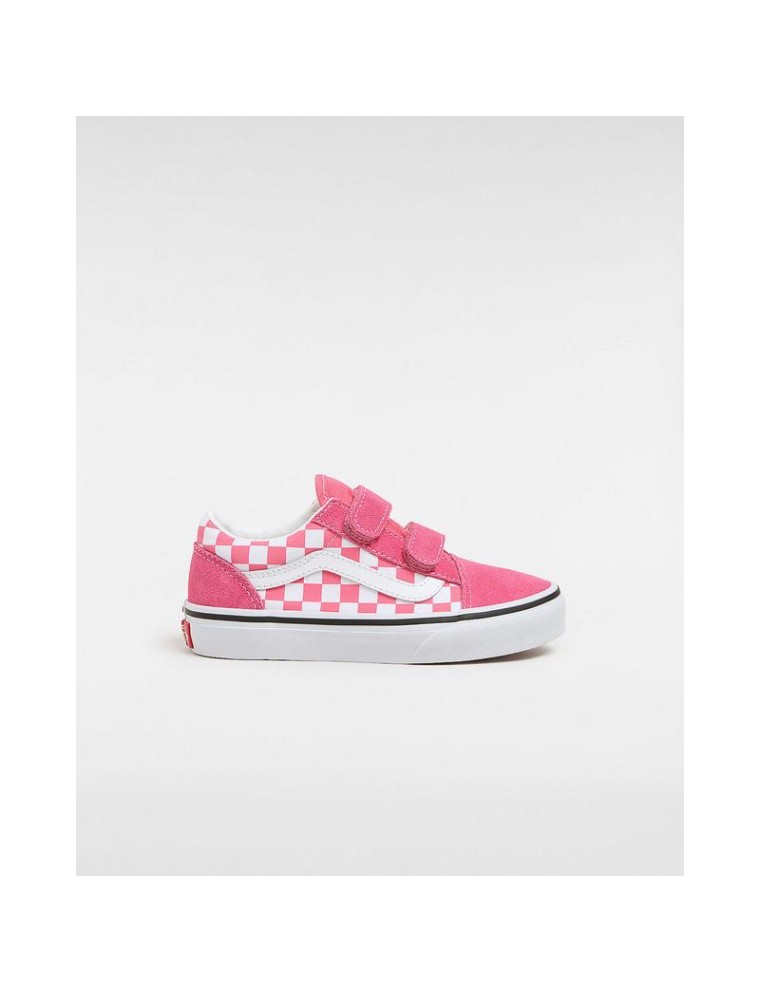 Ténis com banda aderente Old Skool Checkerboard para criança (4-8 anos) Vans Rosa