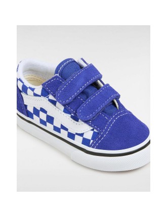 Ténis Old Skool Checkerboard com banda aderente para bebé (1-4 anos) Vans Azul