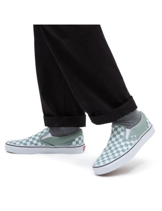 Ténis Classic Slip-On Checkerboard Vans Verde