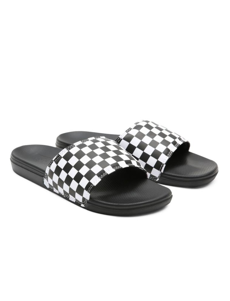 Sandálias Checkerboard Mens La Costa Slide-on Vans Preto