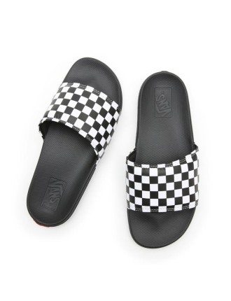 Sandálias Checkerboard Mens La Costa Slide-on Vans Preto