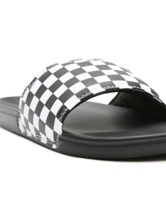 Sandálias Checkerboard Mens La Costa Slide-on Vans Preto