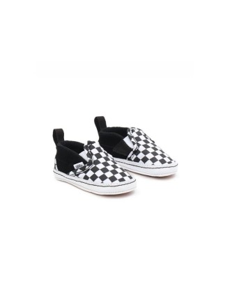 Ténis com banda aderente Checkerboard Slip-On para bebé (0-1 ano) Vans Preto