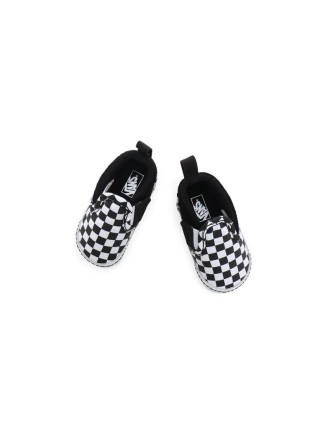 Ténis com banda aderente Checkerboard Slip-On para bebé (0-1 ano) Vans Preto