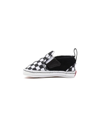 Ténis com banda aderente Checkerboard Slip-On para bebé (0-1 ano) Vans Preto