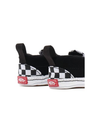 Ténis com banda aderente Checkerboard Slip-On para bebé (0-1 ano) Vans Preto