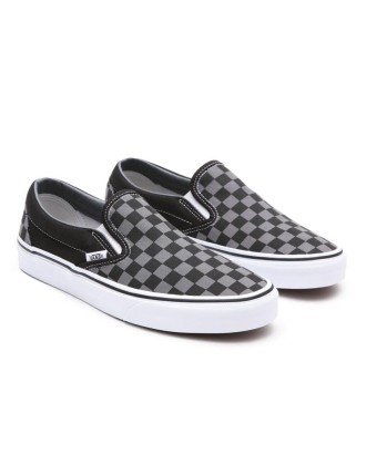 Ténis Checkerboard Classic Slip-On Vans Preto