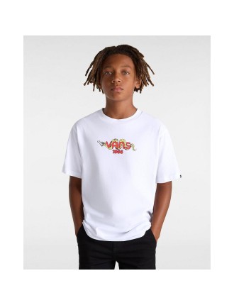 T-shirt Goodness Snakes para criança (8-14 anos) Vans Branco