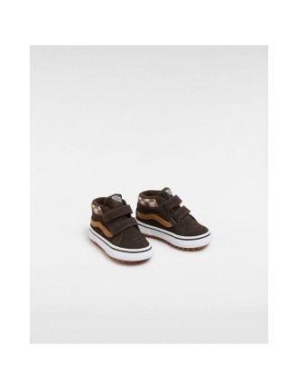 Ténis com banda aderente MTE Sk8-Mid Reissue para bebé (1-4 anos) Vans Castanho